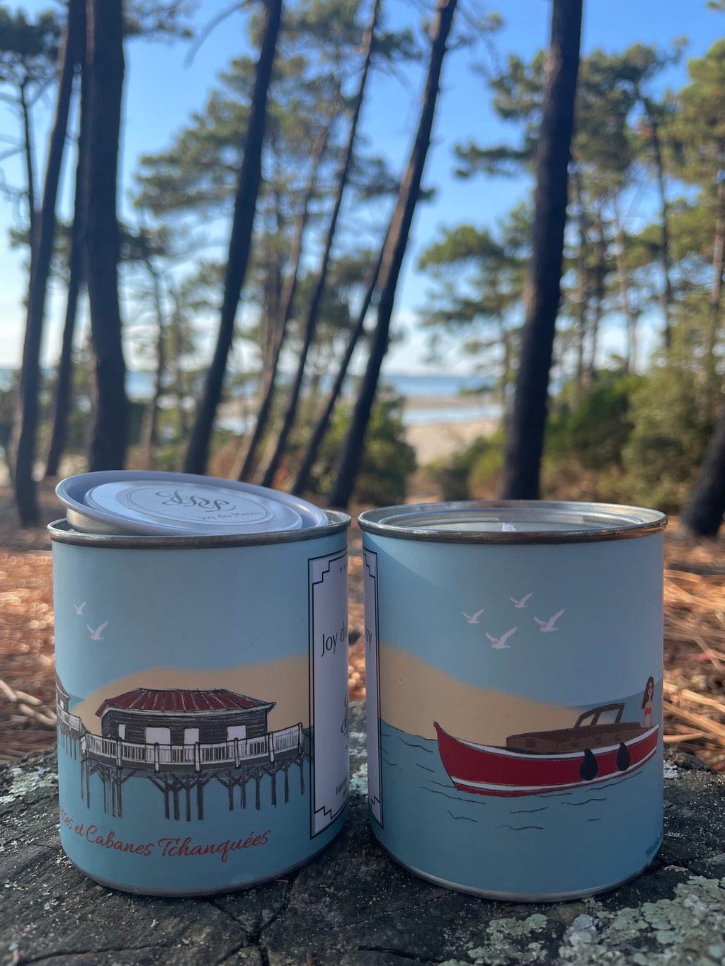 "Pinnace and cabins on stilts" candle